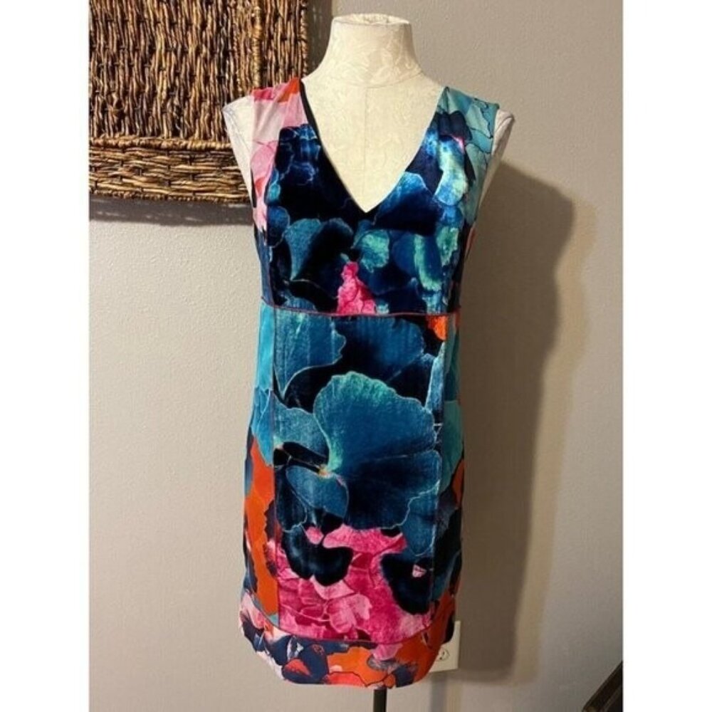 Anthropologie Leifstodottir Dress 8 Silk Blend Sleeveless Mixed Media Colorful - Picture 12 of 13